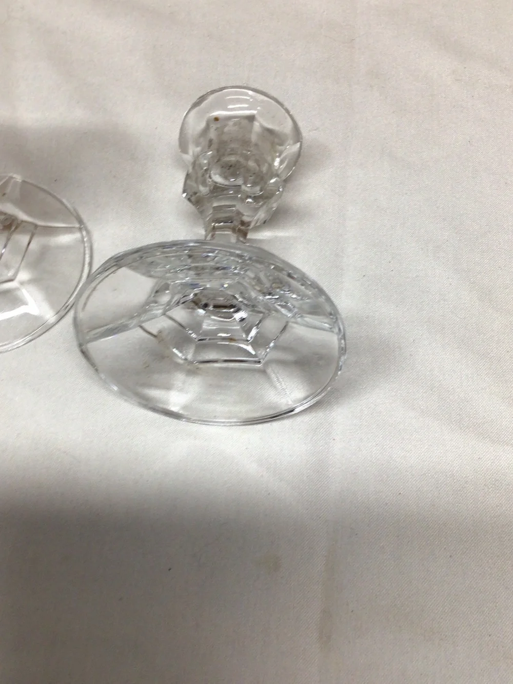 Clear Glass Stem Candlesticks - Pair,dining, diner, Halloween,,